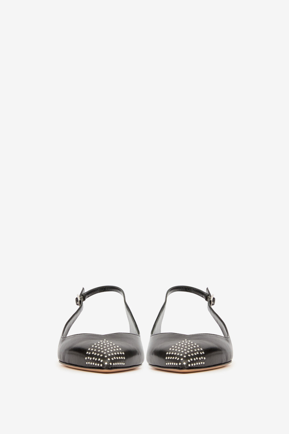 Branee slingback ballet flats in studded calfskin leather - Black - Woman - 4