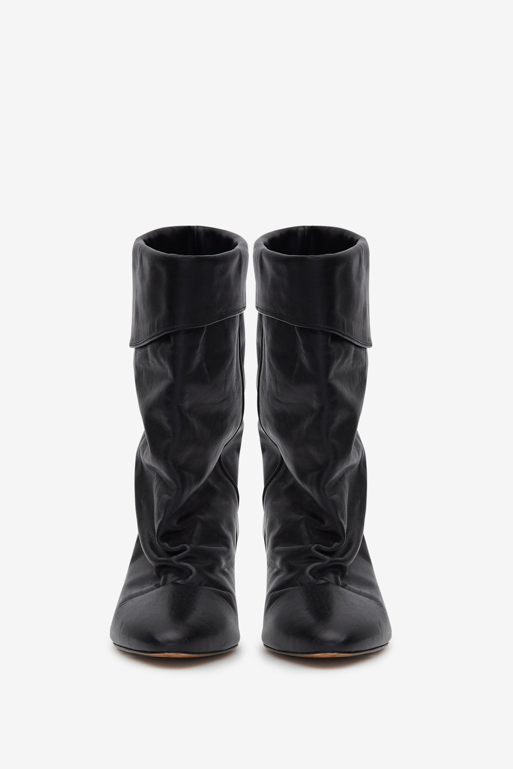 Boots dalby drapées en cuir  - Noir - Woman - 4