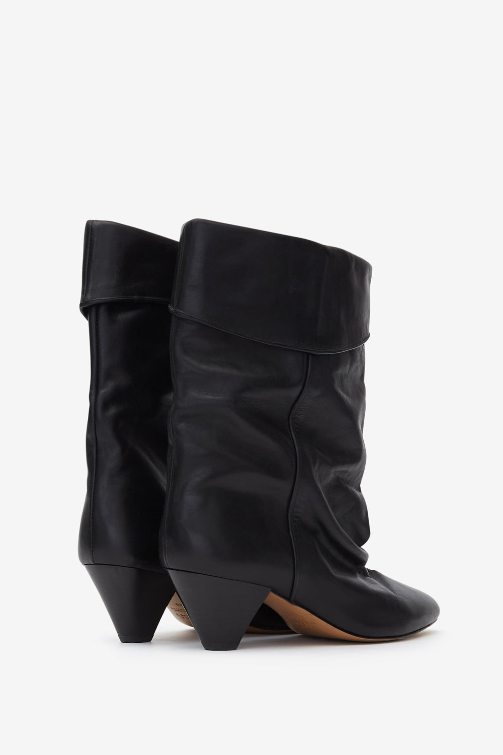 Boots dalby drapées en cuir  - Noir - Woman - 2
