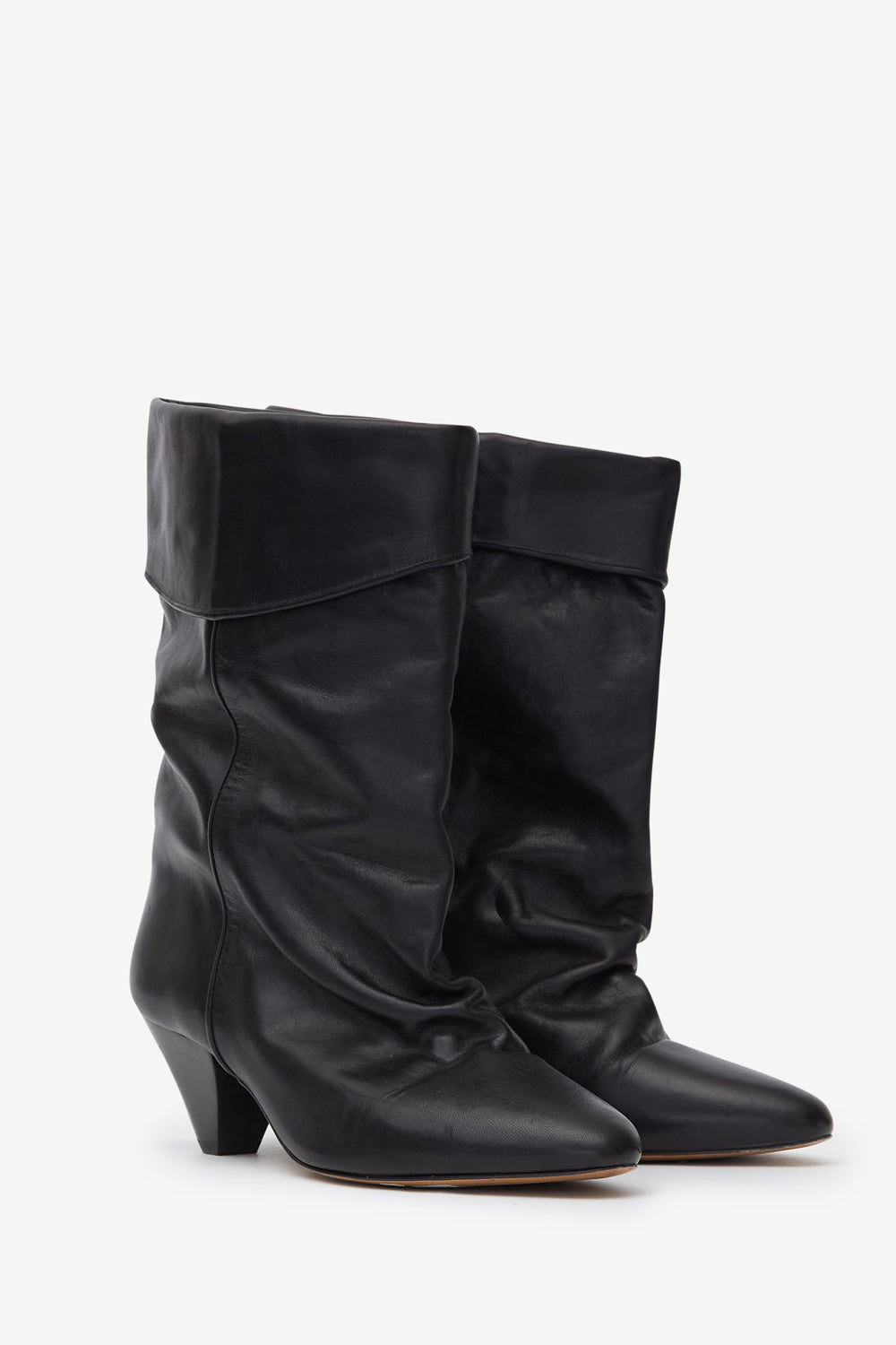 Boots dalby drapées en cuir  - Noir - Woman - 3