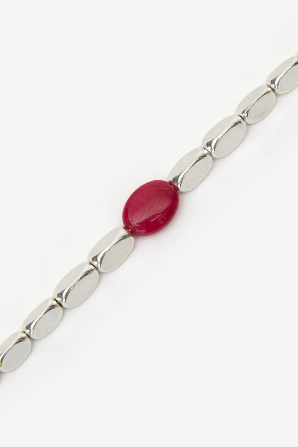 Leotie metal bead bracelet - Fuchsia and silver - Woman - 3