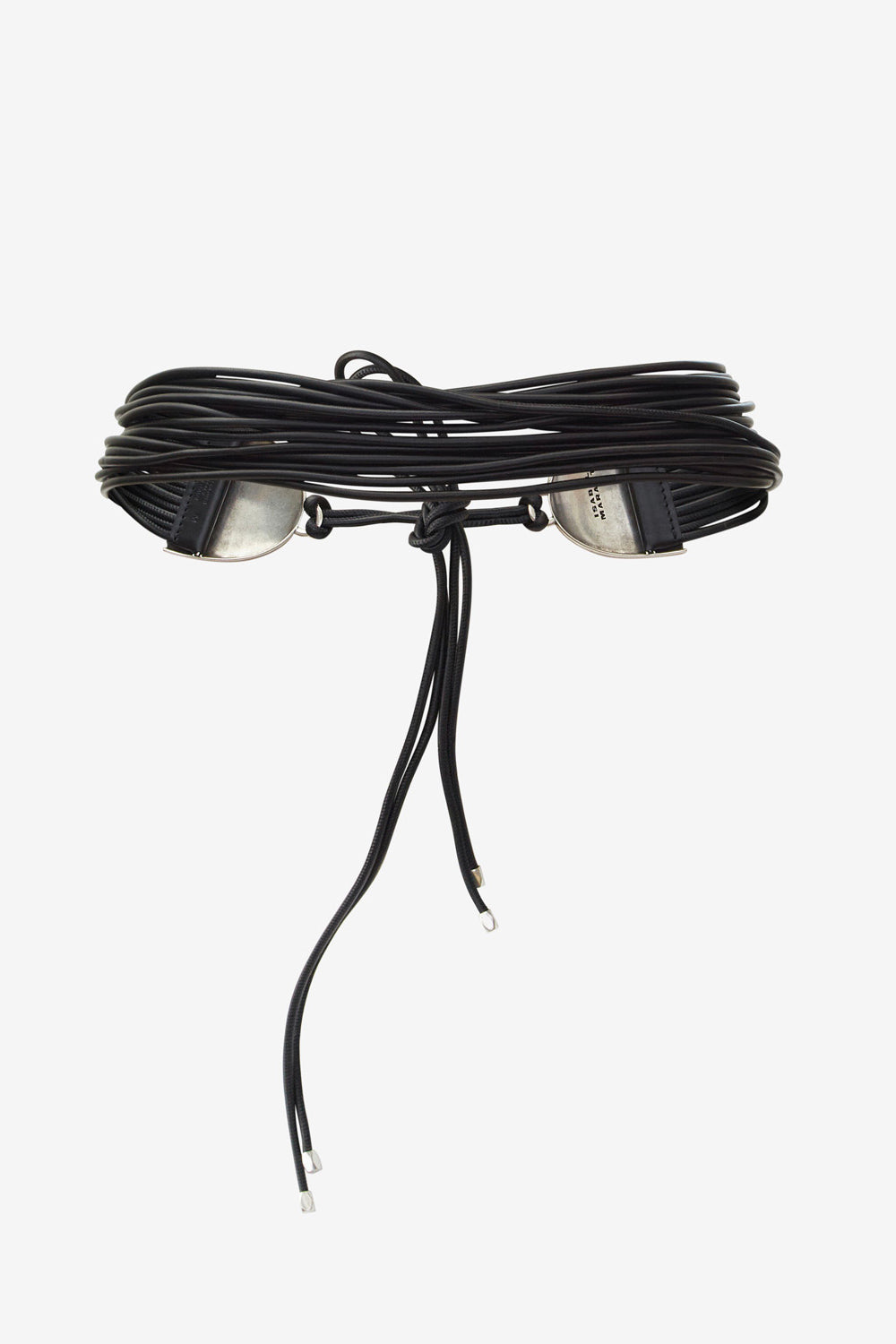 양가죽 소재의 묶는 벨트 - Black and silver - Woman - 2