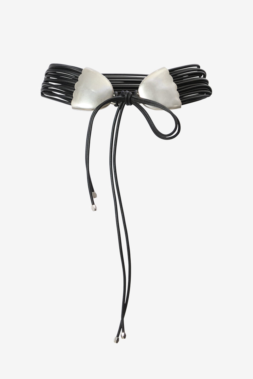 ラムスキン ノットベルト - Black and silver - Woman - 1