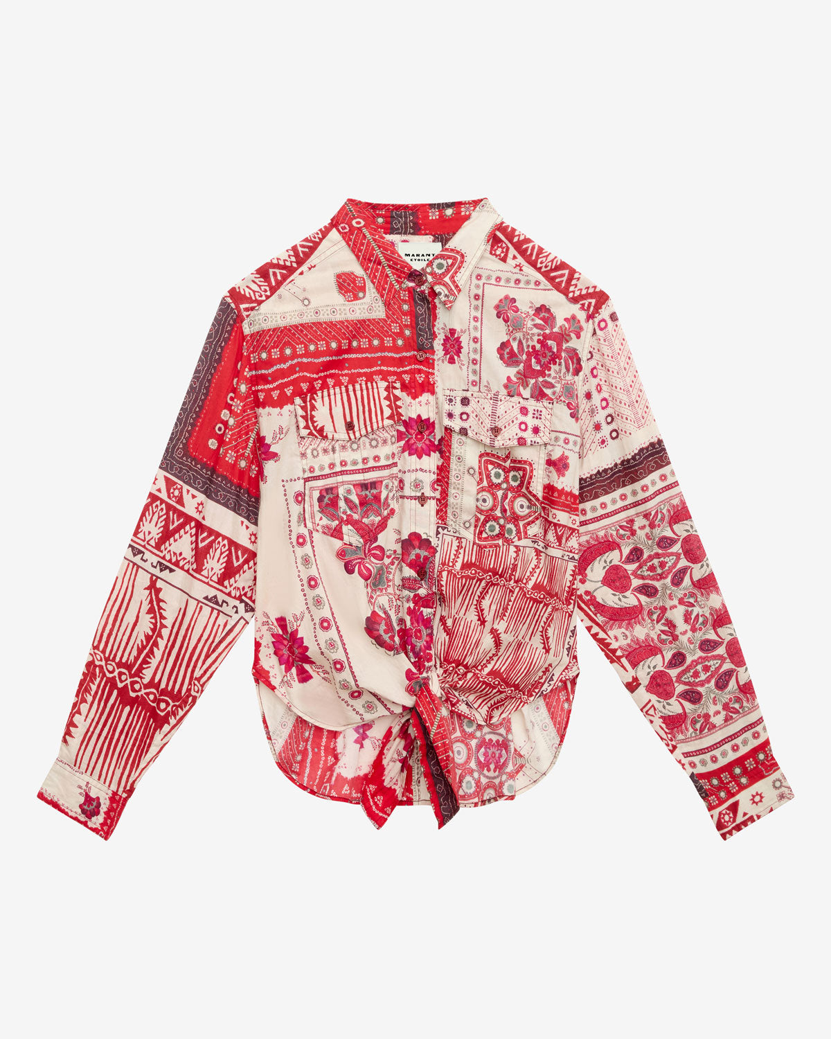 Camicia nathy Woman Red and ecru 1