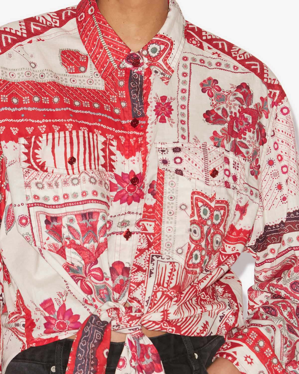 Camicia nathy Woman Red and ecru 2