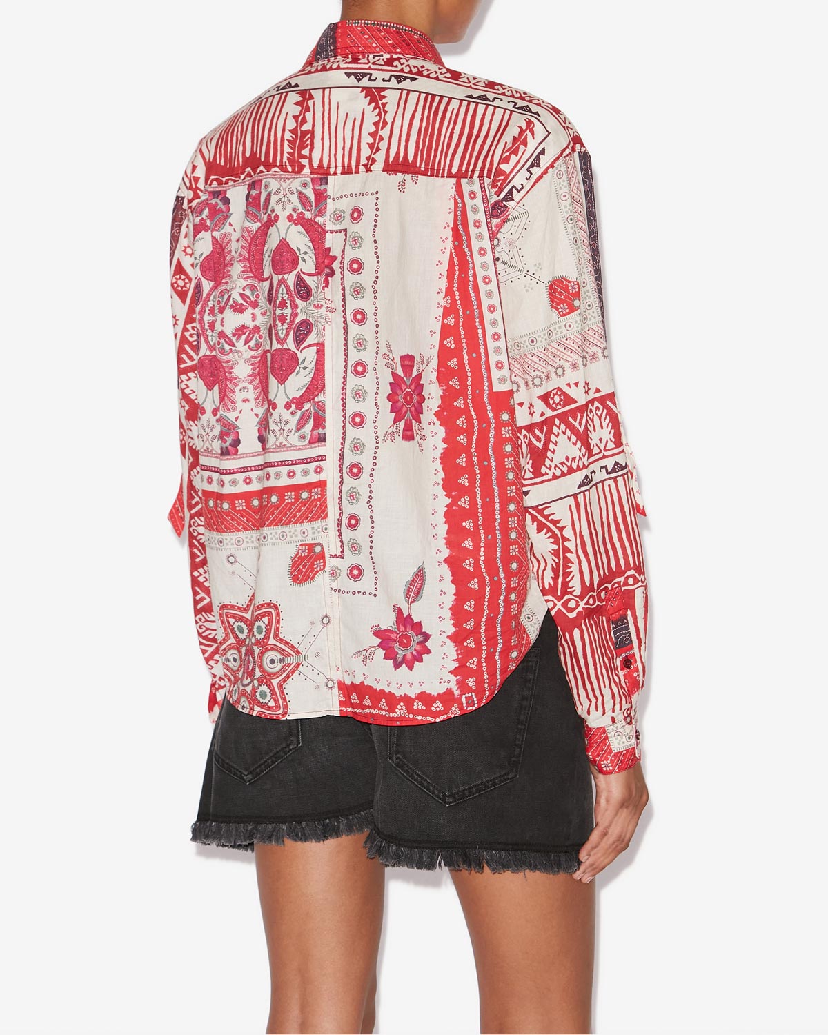 Camicia nathy Woman Red and ecru 3
