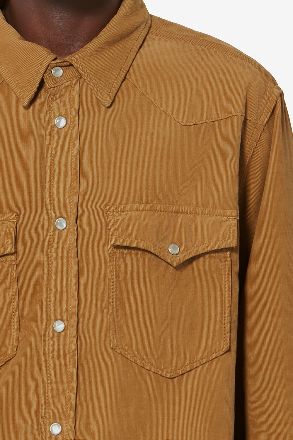 Westernhemd aus cordsamt vasco - Light bronze - Man - 3