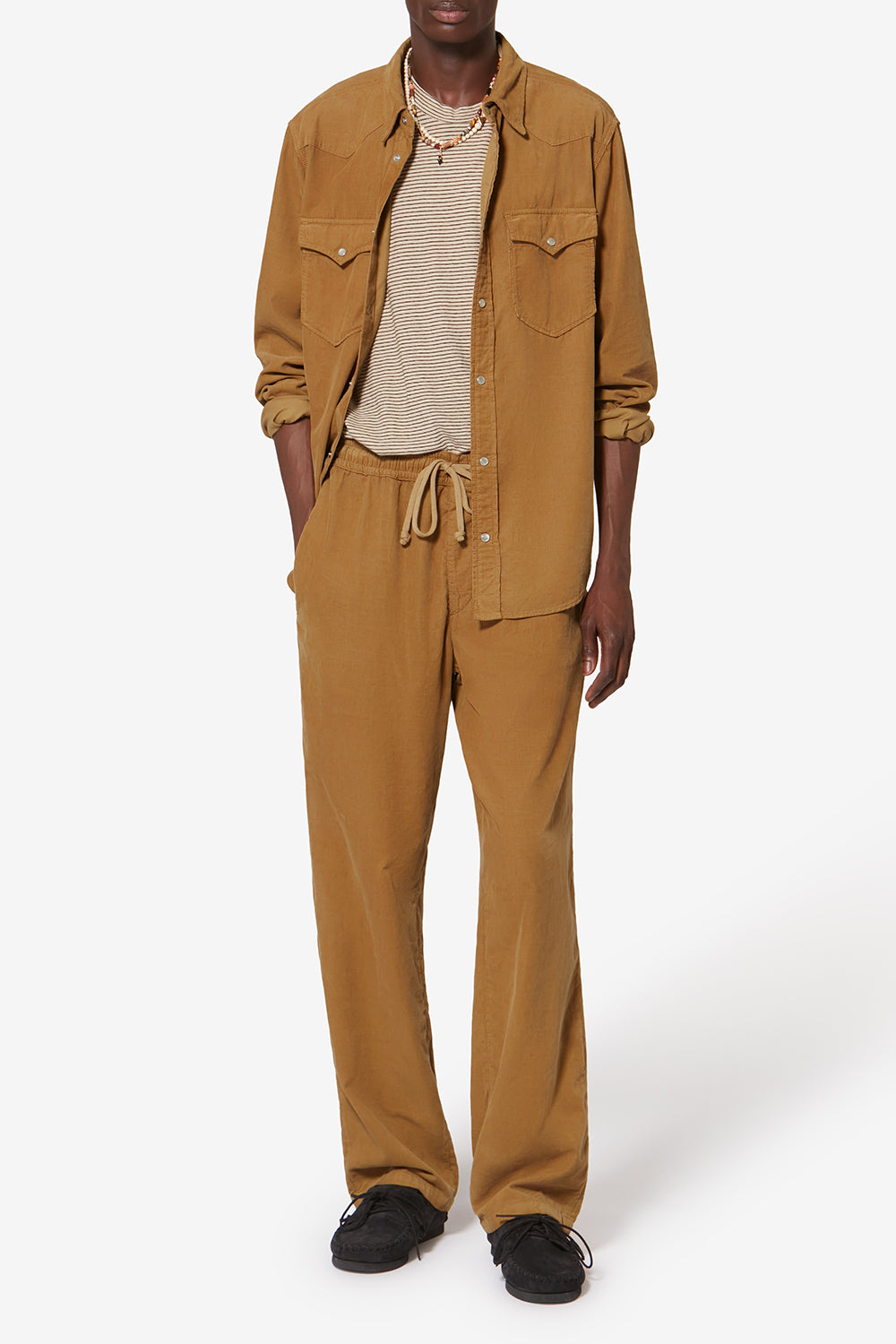 Westernhemd aus cordsamt vasco - Light bronze - Man - 2