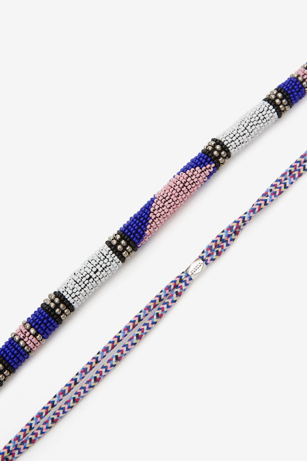 Nuna cord and bead necklace - White and silver - Woman - 2