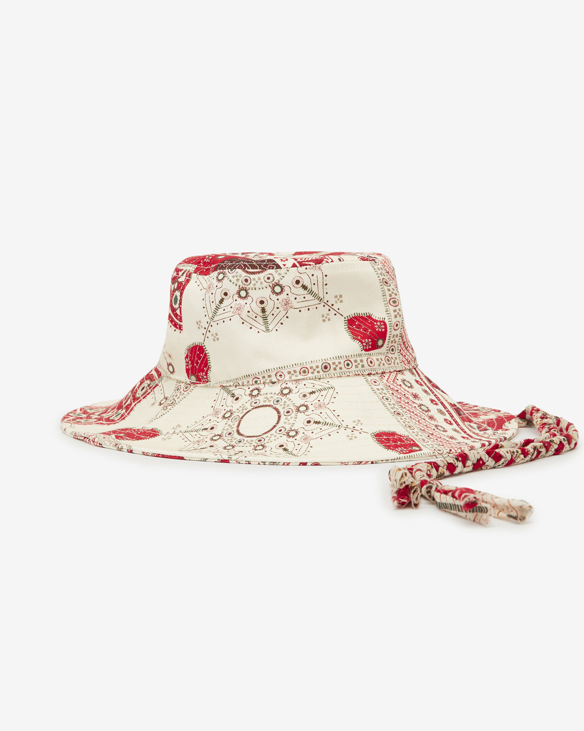 Delya hat Woman Red and ecru 2