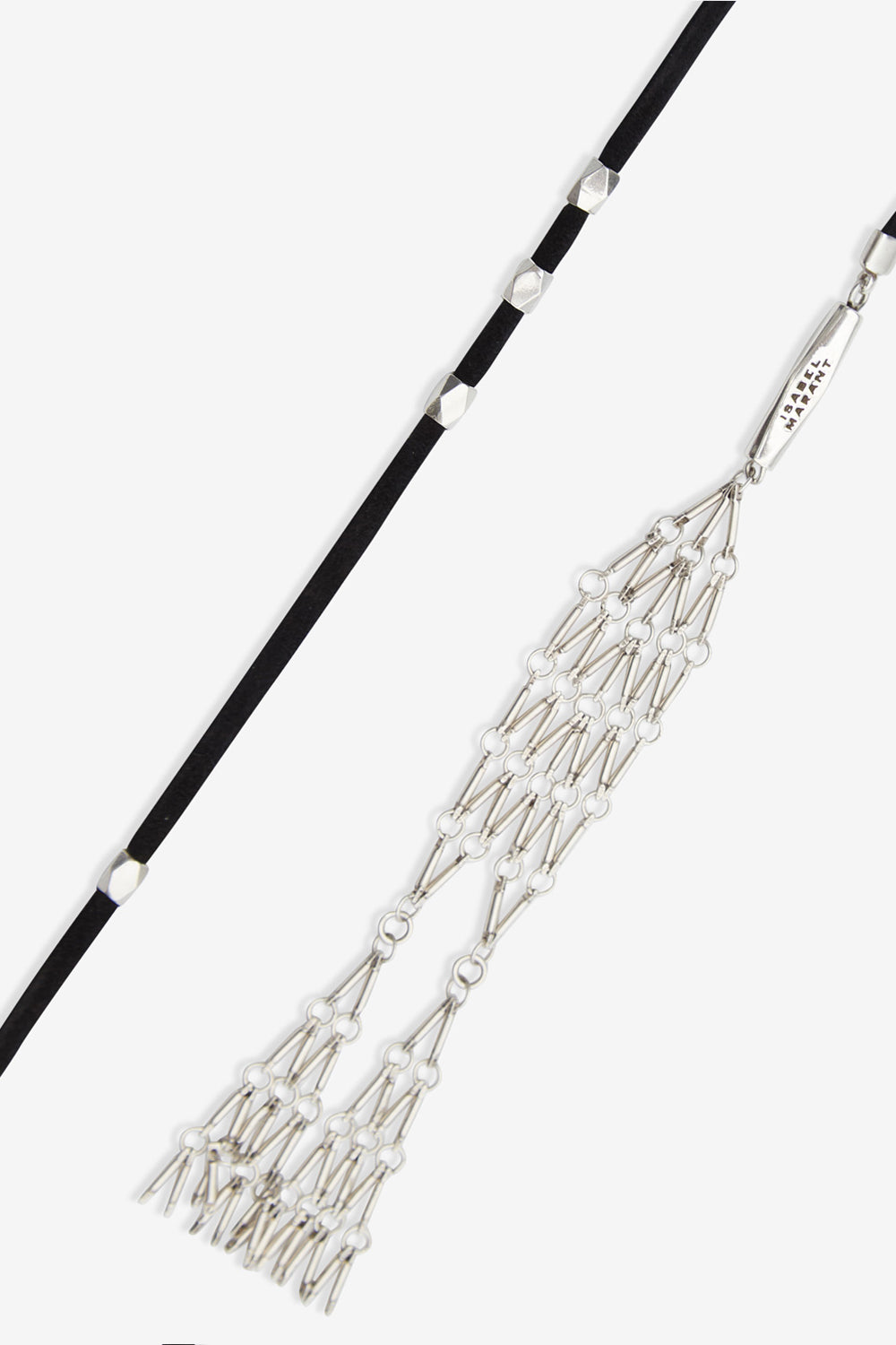 Kachina leather and metal scarf - Black and silver - Woman - 2