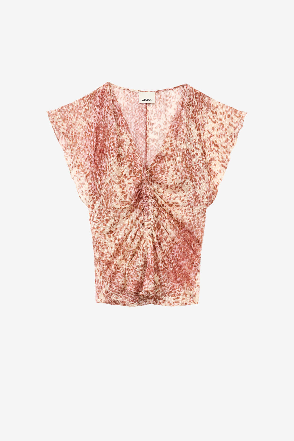 Lonea flowing burnout velvet top - Light red/ecru - Woman - 1