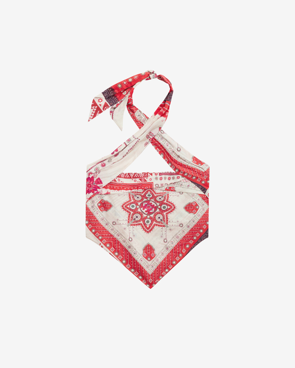 Top feyza Woman Rouge et écru 1