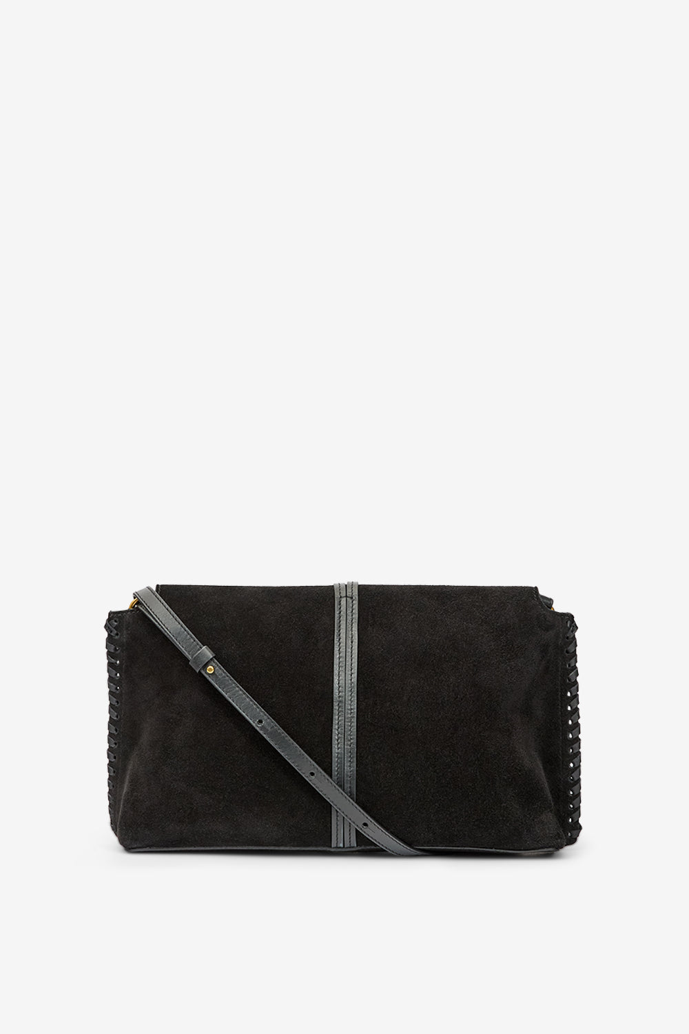 Silao braided suede calfskin leather clutch bag - Black - Woman - 3