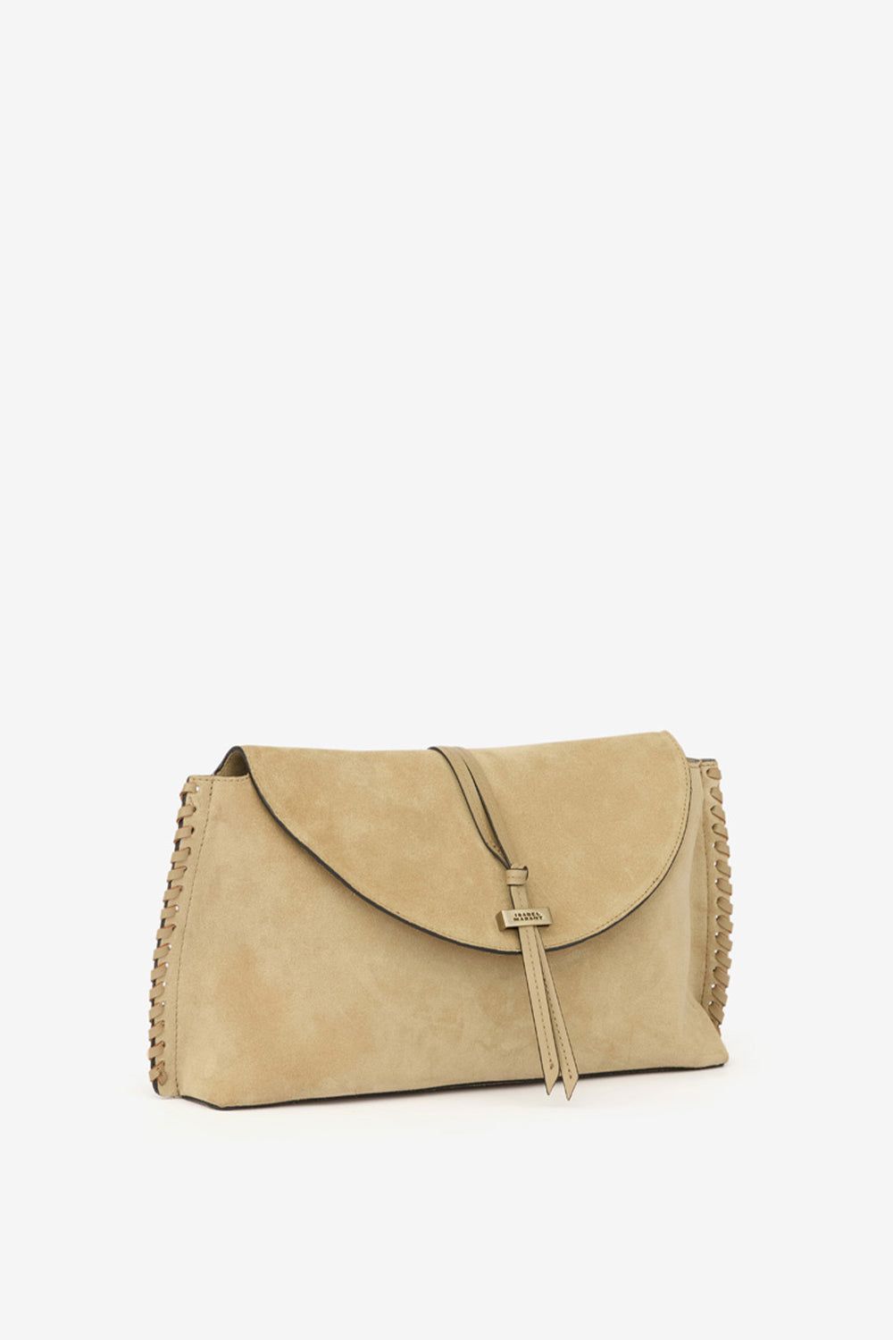 Silao braided suede calfskin leather clutch bag - Light beige - Woman - 4
