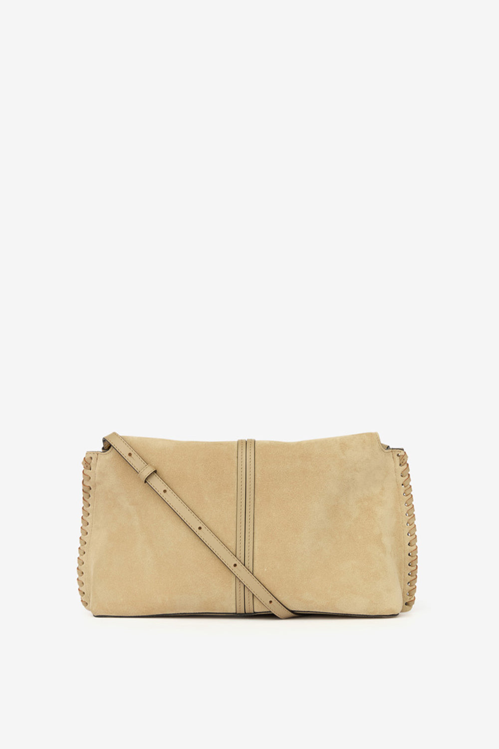 Silao braided suede calfskin leather clutch bag - Light beige - Woman - 2