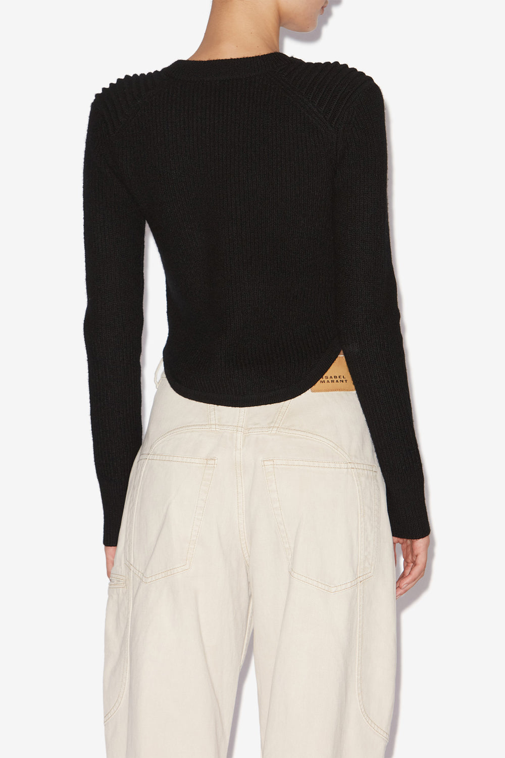 Pull nust en laine mérinos côtelée - Noir - Woman - 5