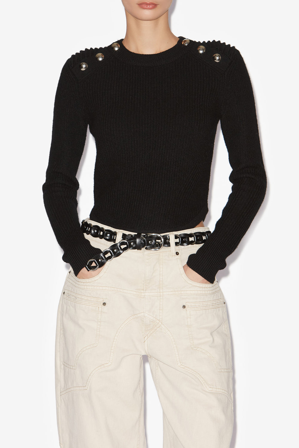 Pull nust en laine mérinos côtelée - Noir - Woman - 4