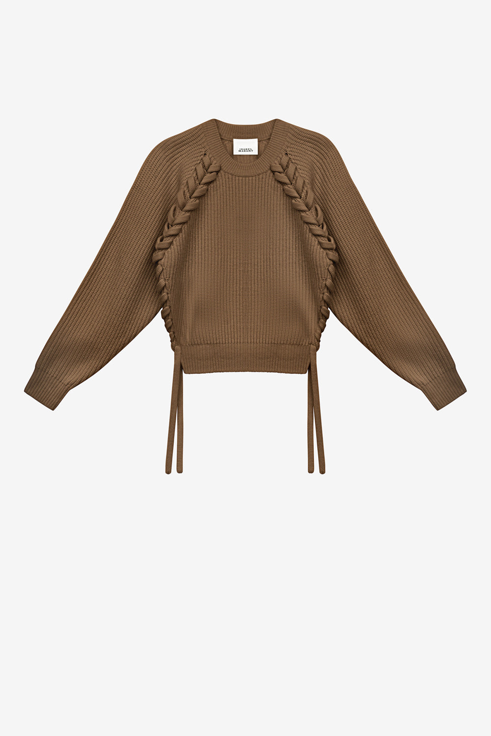 Pull noelia en laine mérinos côtelée et tressée - Bronze - Woman - 1