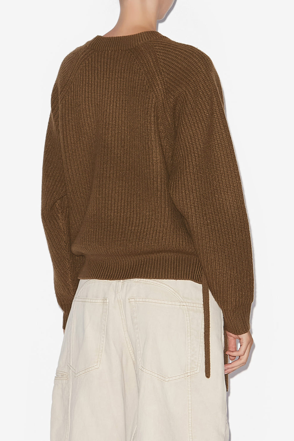 Pull noelia en laine mérinos côtelée et tressée - Bronze - Woman - 5