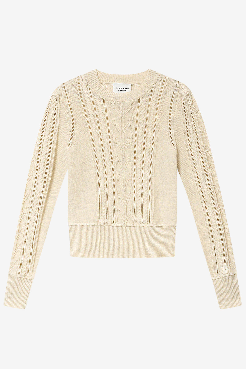 Kalyn openwork cotton blend sweater - Light gray - Woman - 1