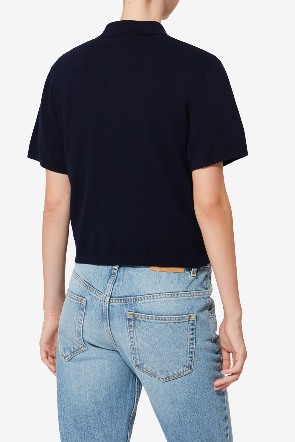 Polo althea en maille de coton et laine avec logo - Nuit - Woman - 5