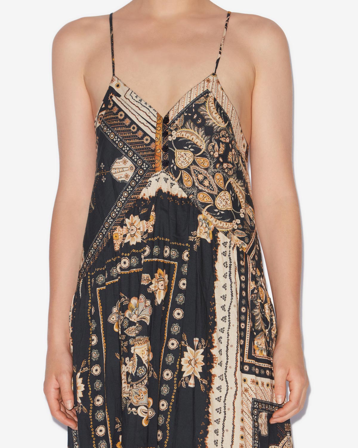 Kleid sabba Woman Black-ochre 2