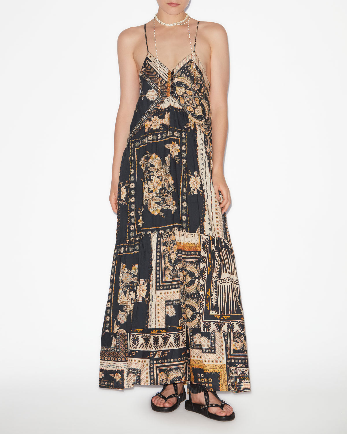 Kleid sabba Woman Black-ochre 4