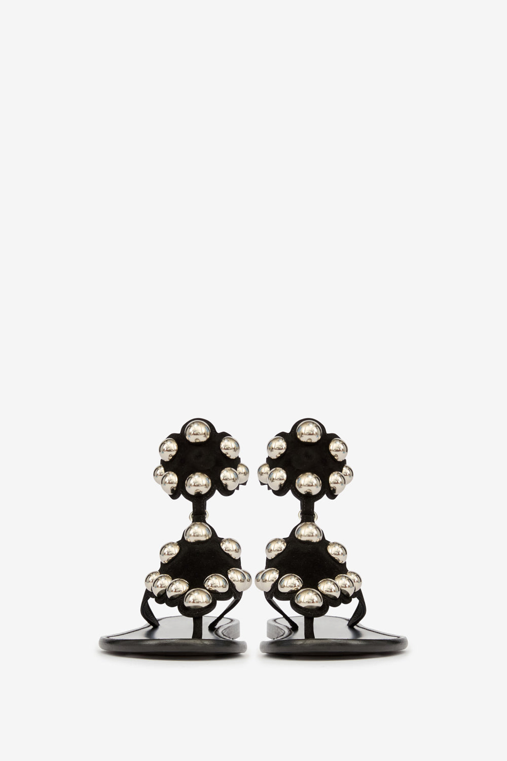 Sandali velvee in pelle scamosciata con gioielli - Black and silver - Woman - 4