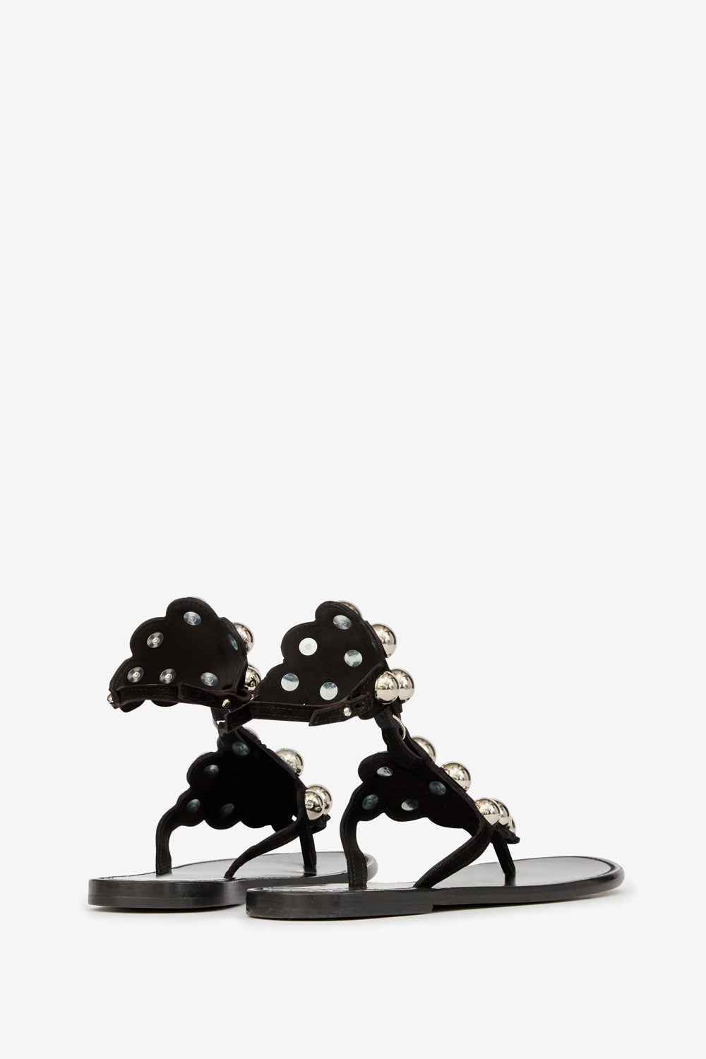 Sandali velvee in pelle scamosciata con gioielli - Black and silver - Woman - 2