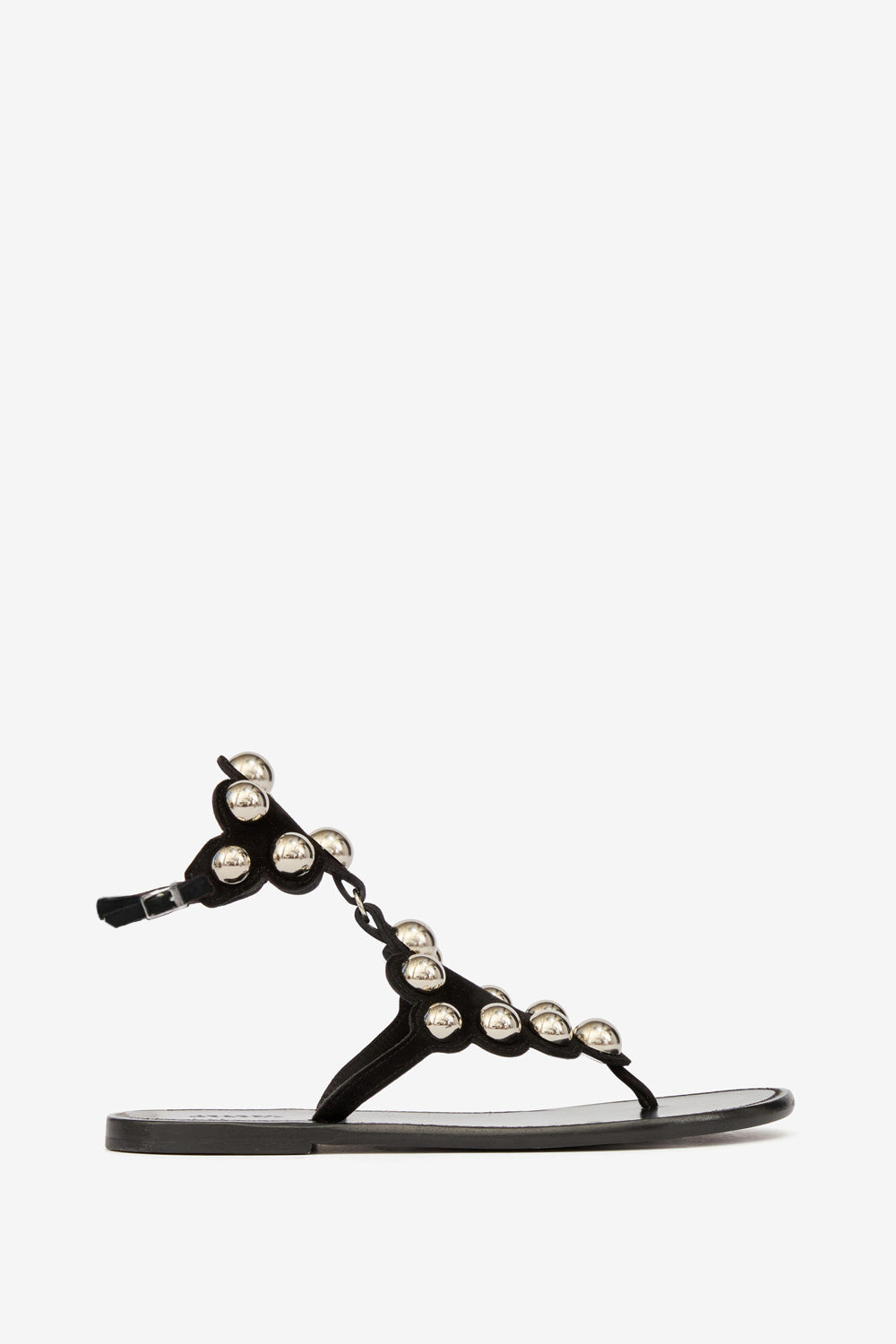 Sandali velvee in pelle scamosciata con gioielli - Black and silver - Woman - 1