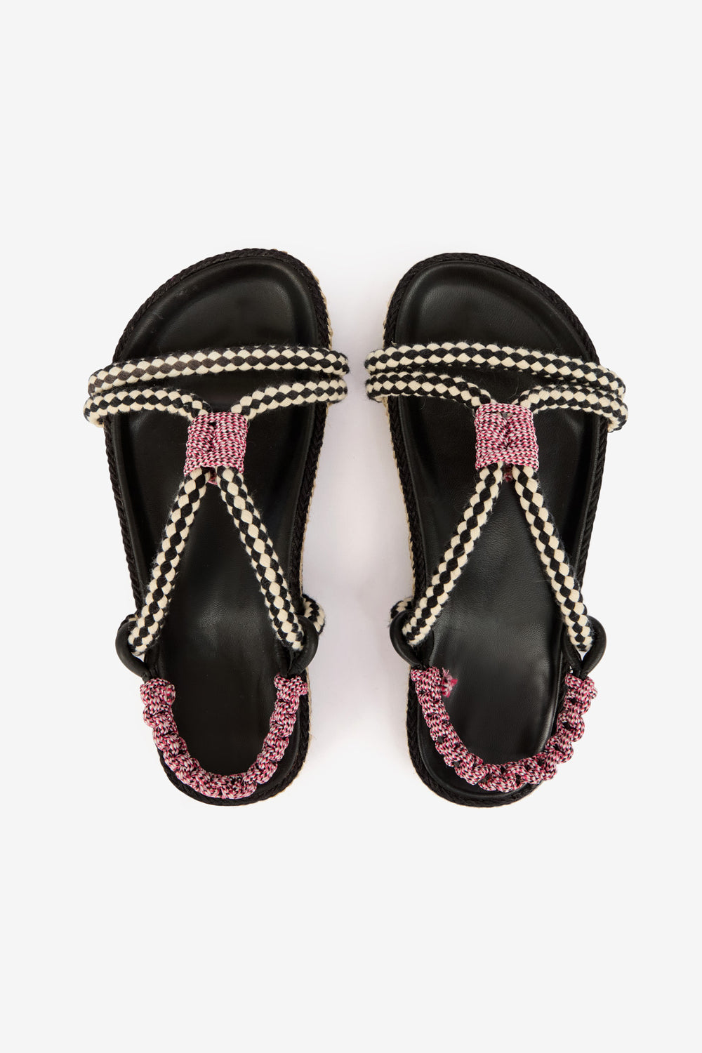 Flache kordelsandalen waltee - Schwarz - Woman - 4