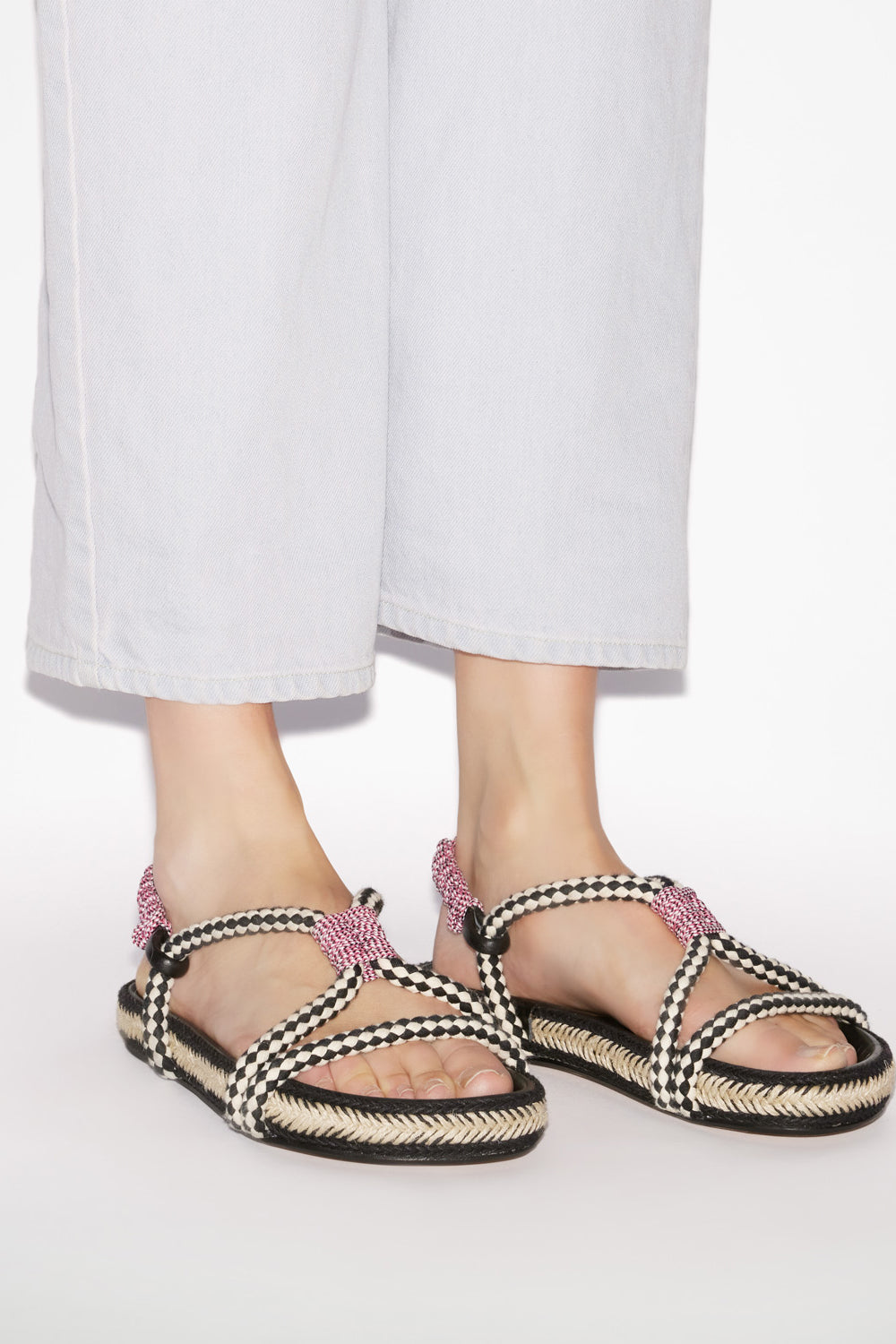 Flache kordelsandalen waltee - Schwarz - Woman - 5