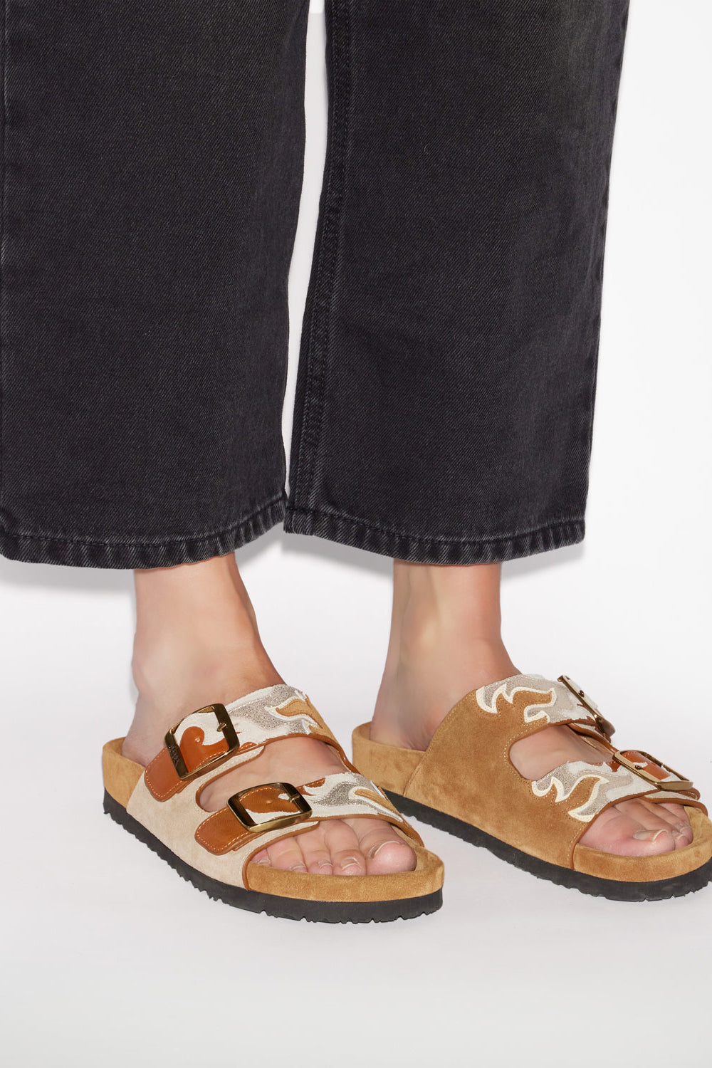 Sandali lelik in pelle di vitello con fiamme - Beige - Woman - 5