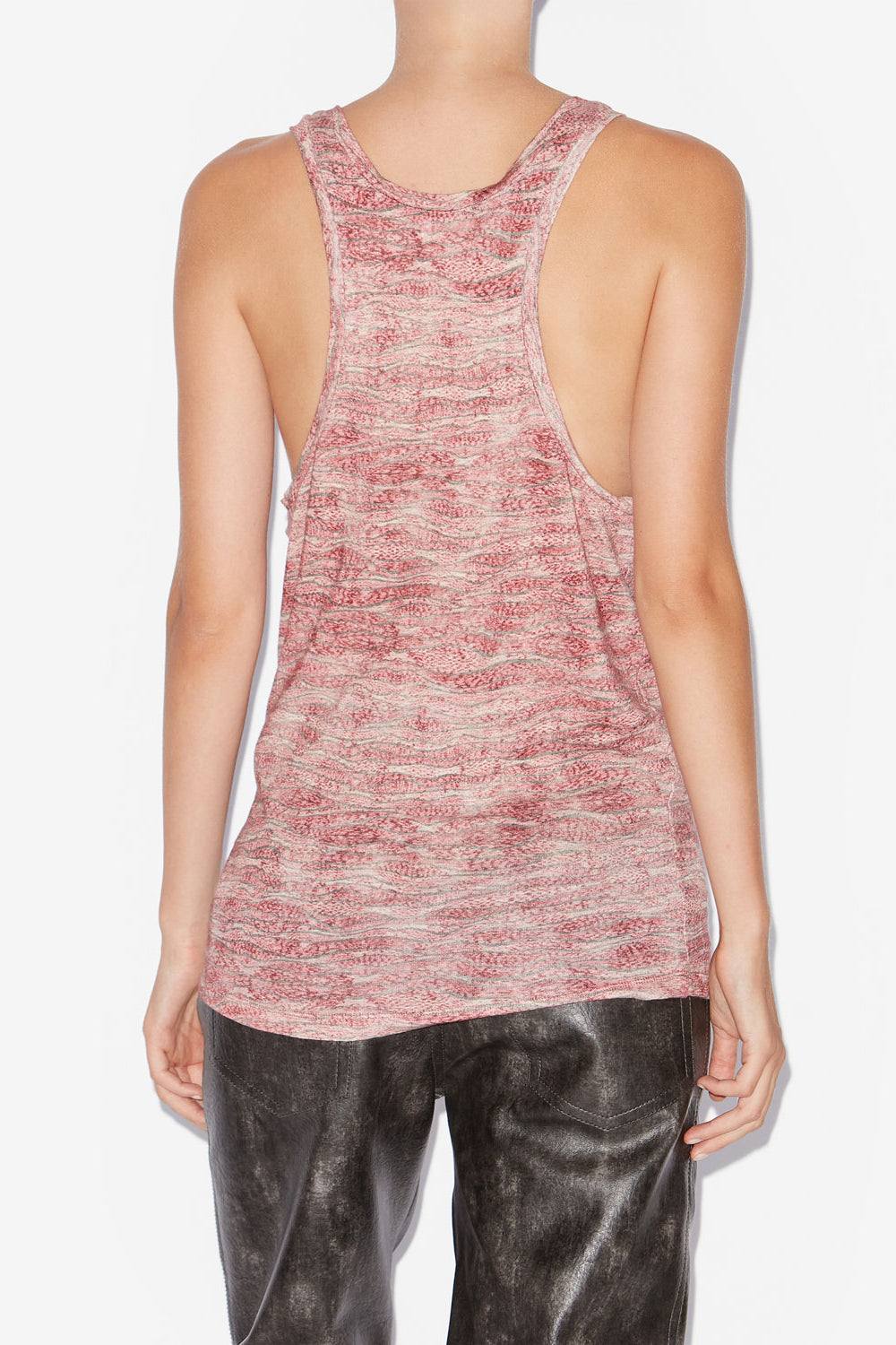 Tanktop thea aus bedrucktem leinen - Rot - Woman - 5