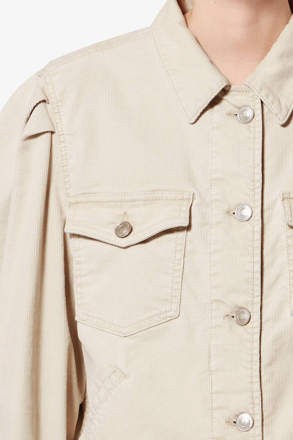 Veste bolineav en velours côtelé lavé - Écru - Woman - 3