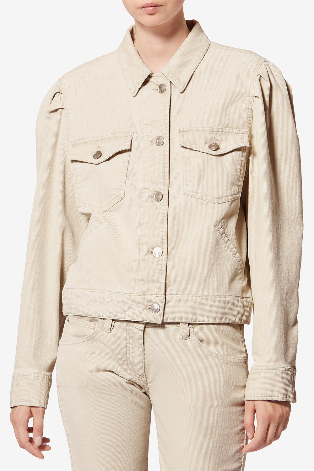 Veste bolineav en velours côtelé lavé - Écru - Woman - 4