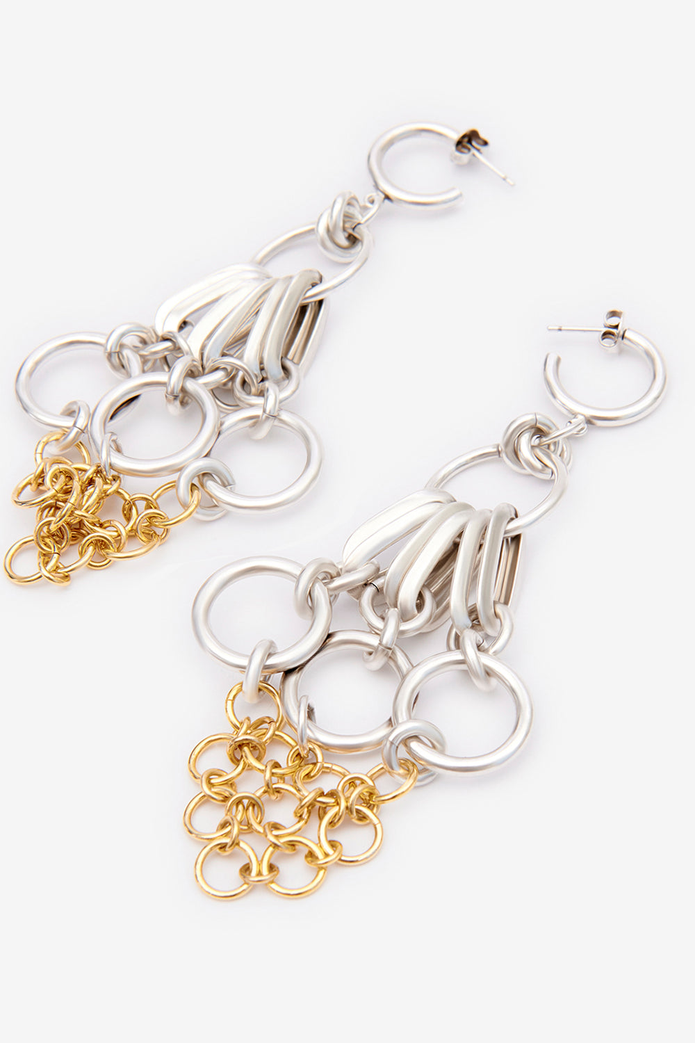 Awar long earrings - Silver-gold - Woman - 3