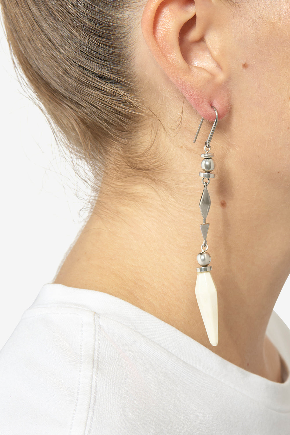 Boucles d'oreille ida - Écru-argenté - Woman - 2