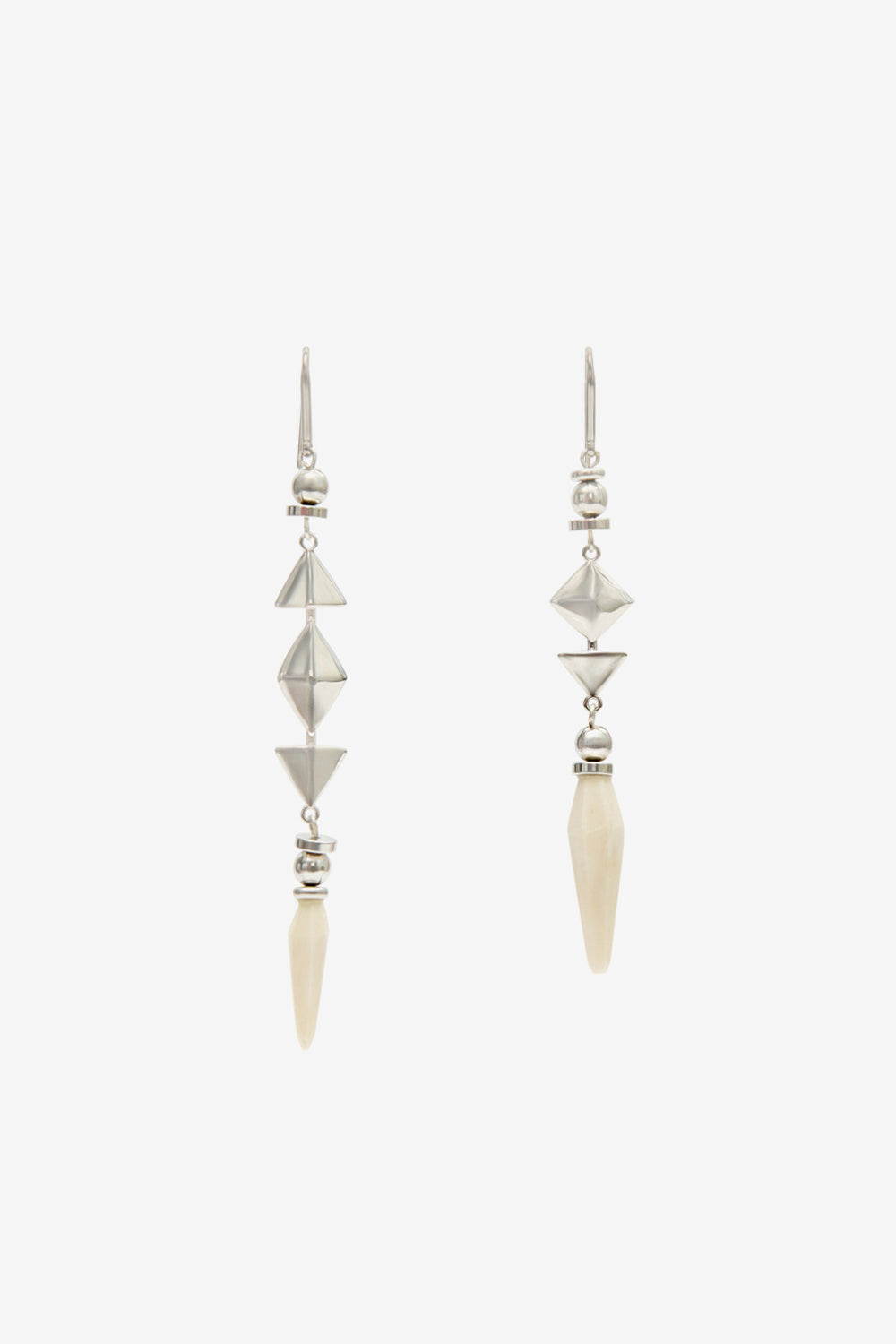Ida earrings - Ecru-silver - Woman - 1