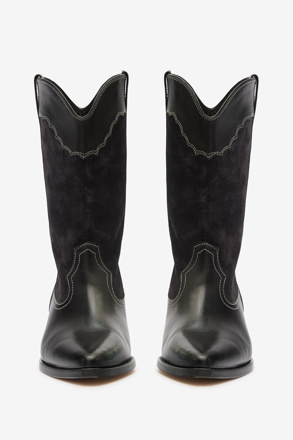 Boots duerto en cuir velours - Noir - Woman - 4