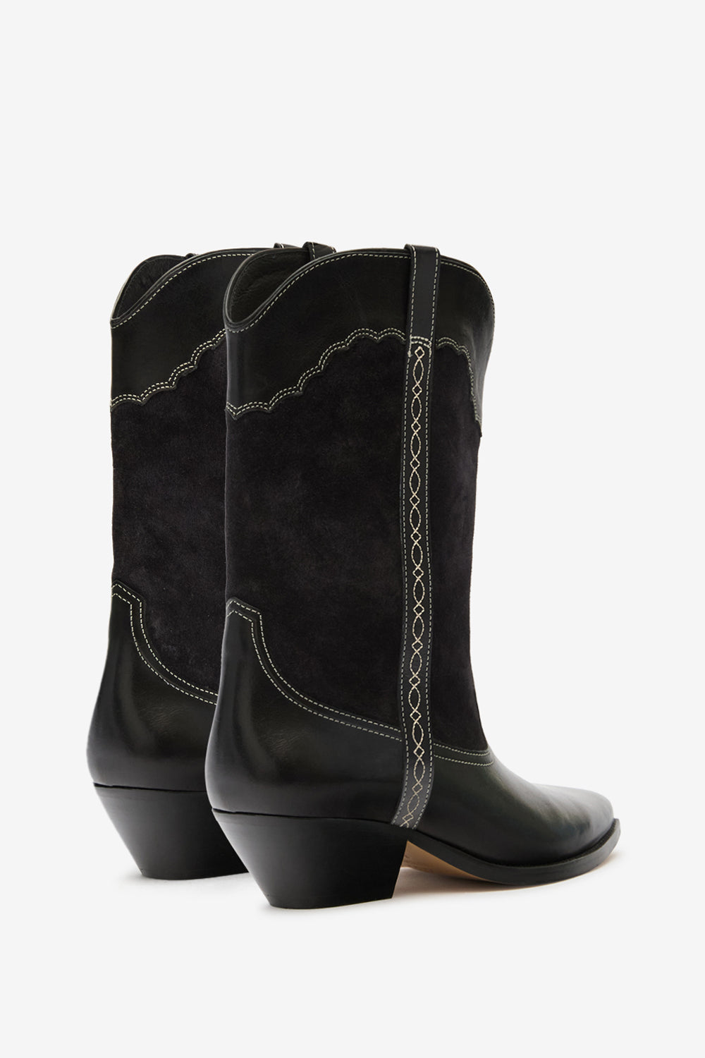 Boots duerto en cuir velours - Noir - Woman - 2