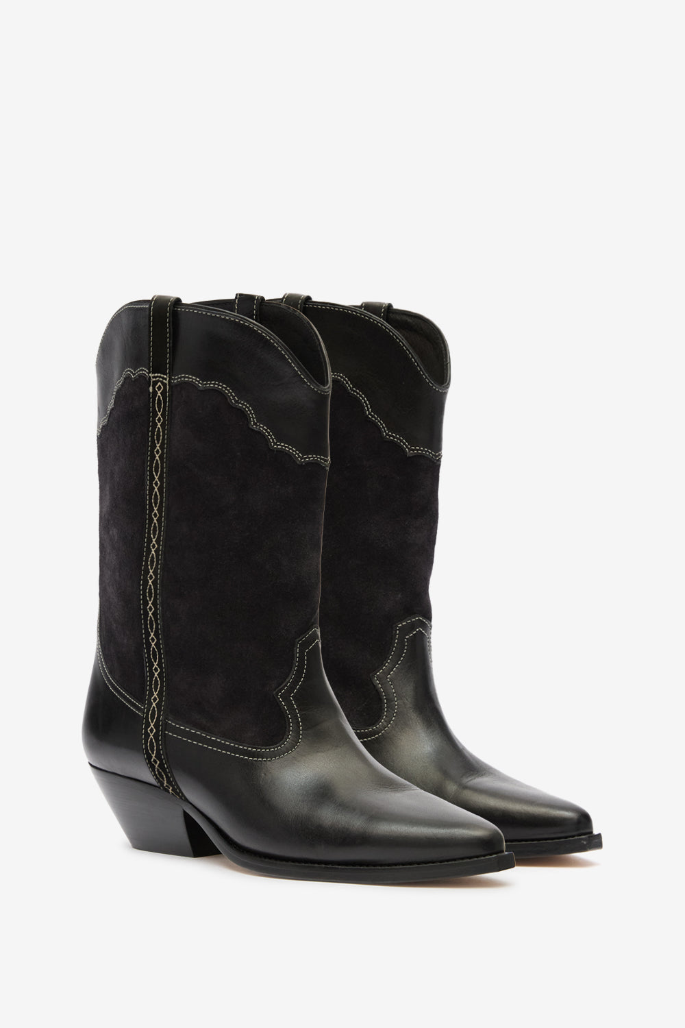 Boots duerto en cuir velours - Noir - Woman - 3