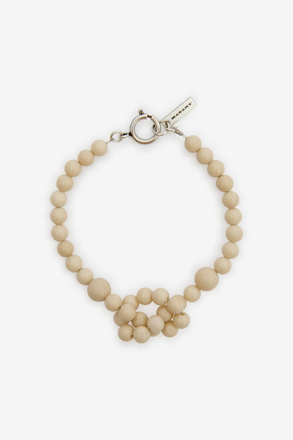 Noah stone bead bracelet - Ecru-silver - Man - 1