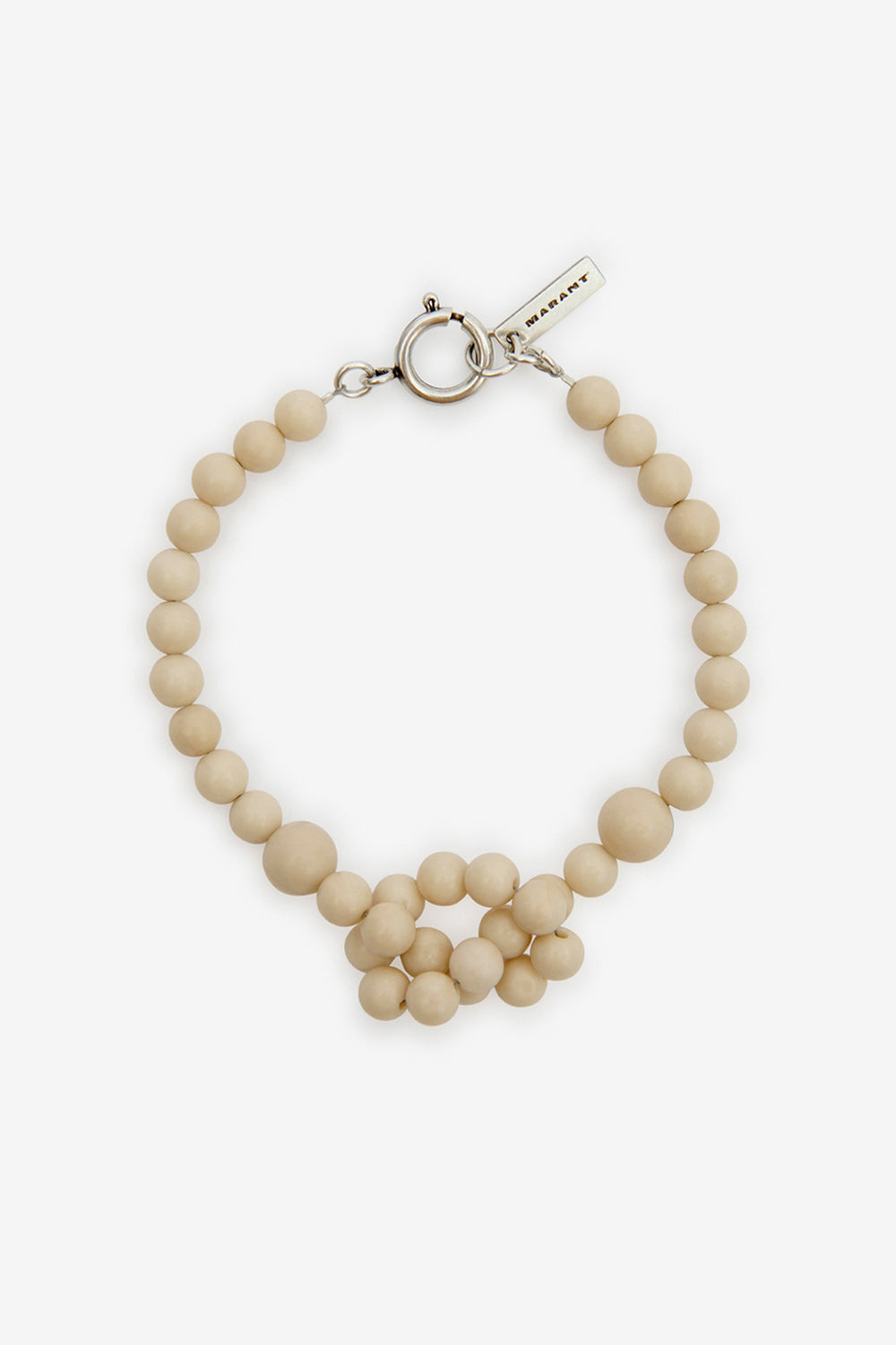 Noah stone bead bracelet - Ecru-silver - Man - 1