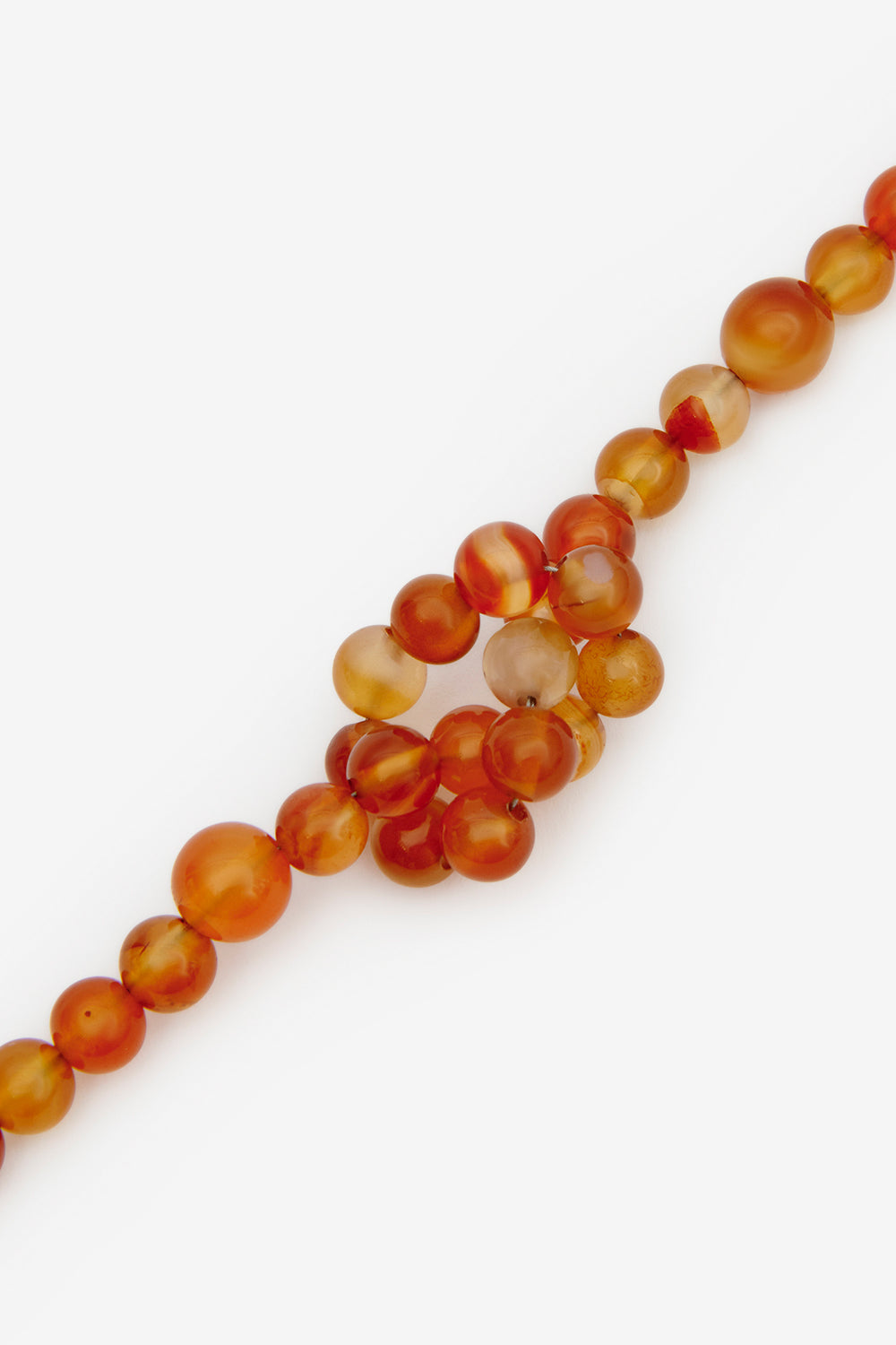 Noah stone bead bracelet - Poppy orange-silver - Man - 3