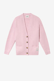 Cardigan logo en alpaga eborah - Mauve - Woman