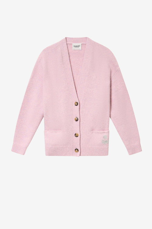 Cardigan logo en alpaga eborah - Mauve - Woman