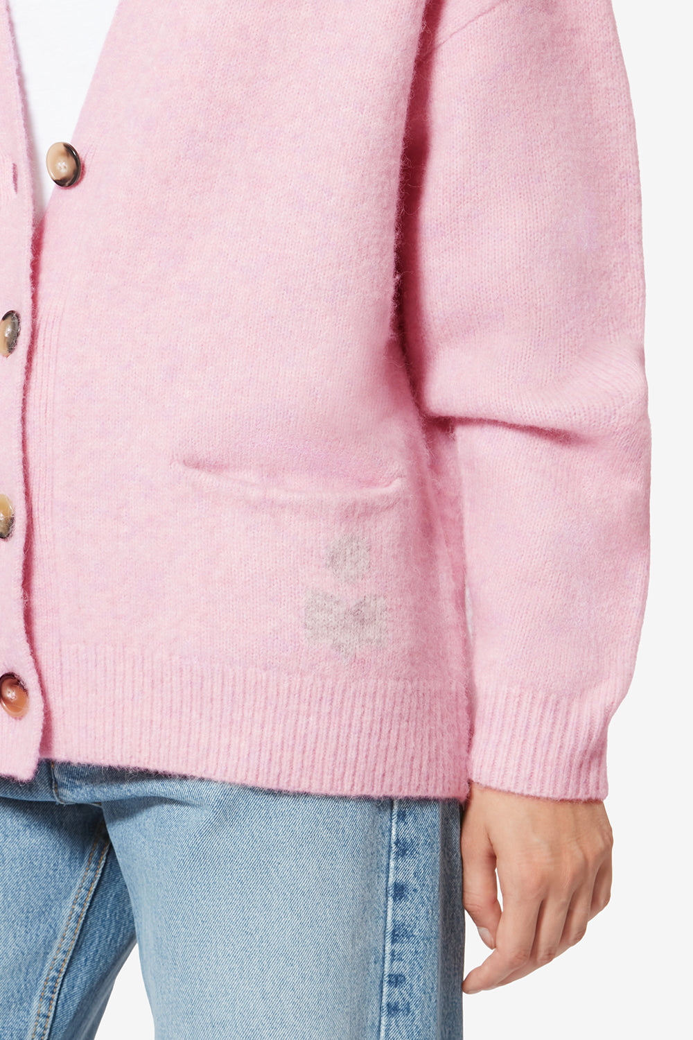 Cardigan logo en alpaga eborah - Mauve - Woman - 3