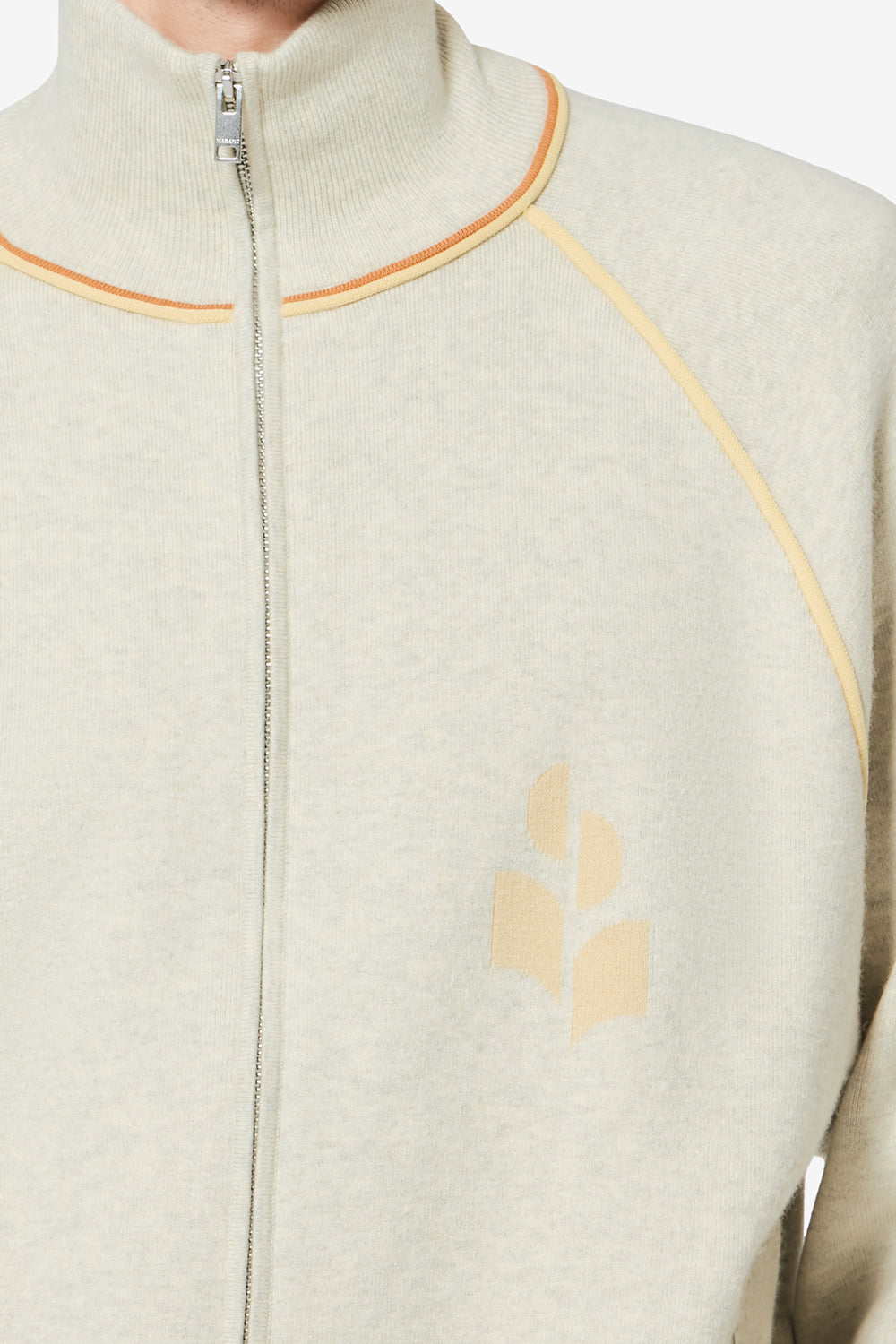 Sergio sporty knit cardigan - Light grey-light yellow - Man - 3